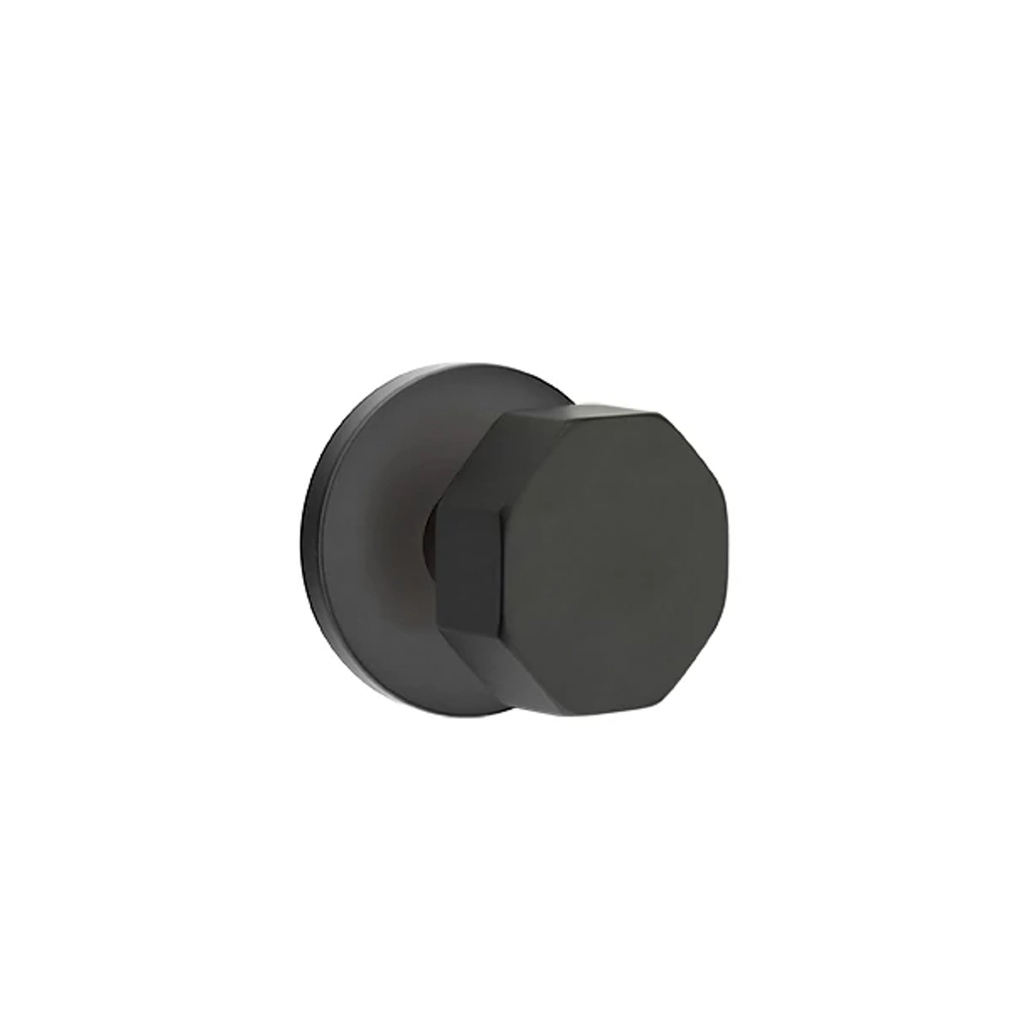 Emtek Octagon Knob with Disk Rosette in Flat Black