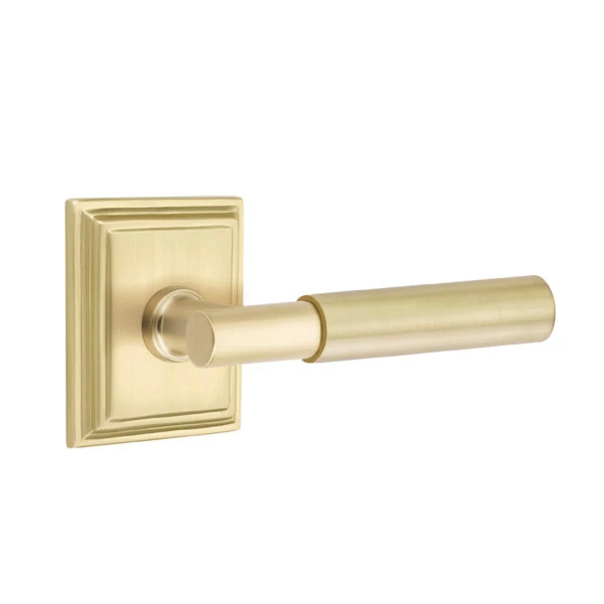 Emtek Myles Lever with Wilshire Rosette in Satin Brass