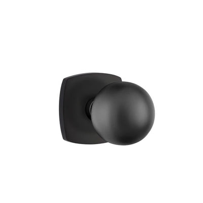 Emtek Orb Knob with Urban Modern Rosette in Flat Black