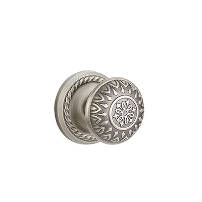 Emtek Lancaster Knob with Rope Rosette in Pewter