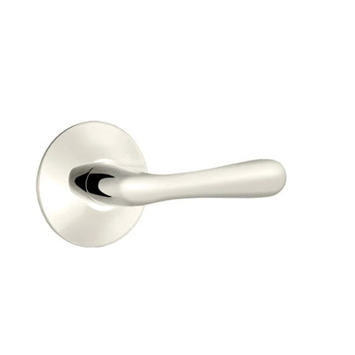 Emtek Basel Lever with Modern Rosette in Polished Nickel