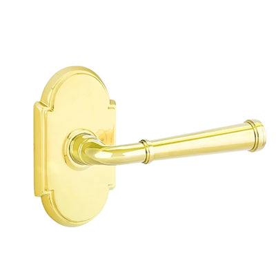 Emtek Merrimack Lever with #8 Rosette in Polished Brass