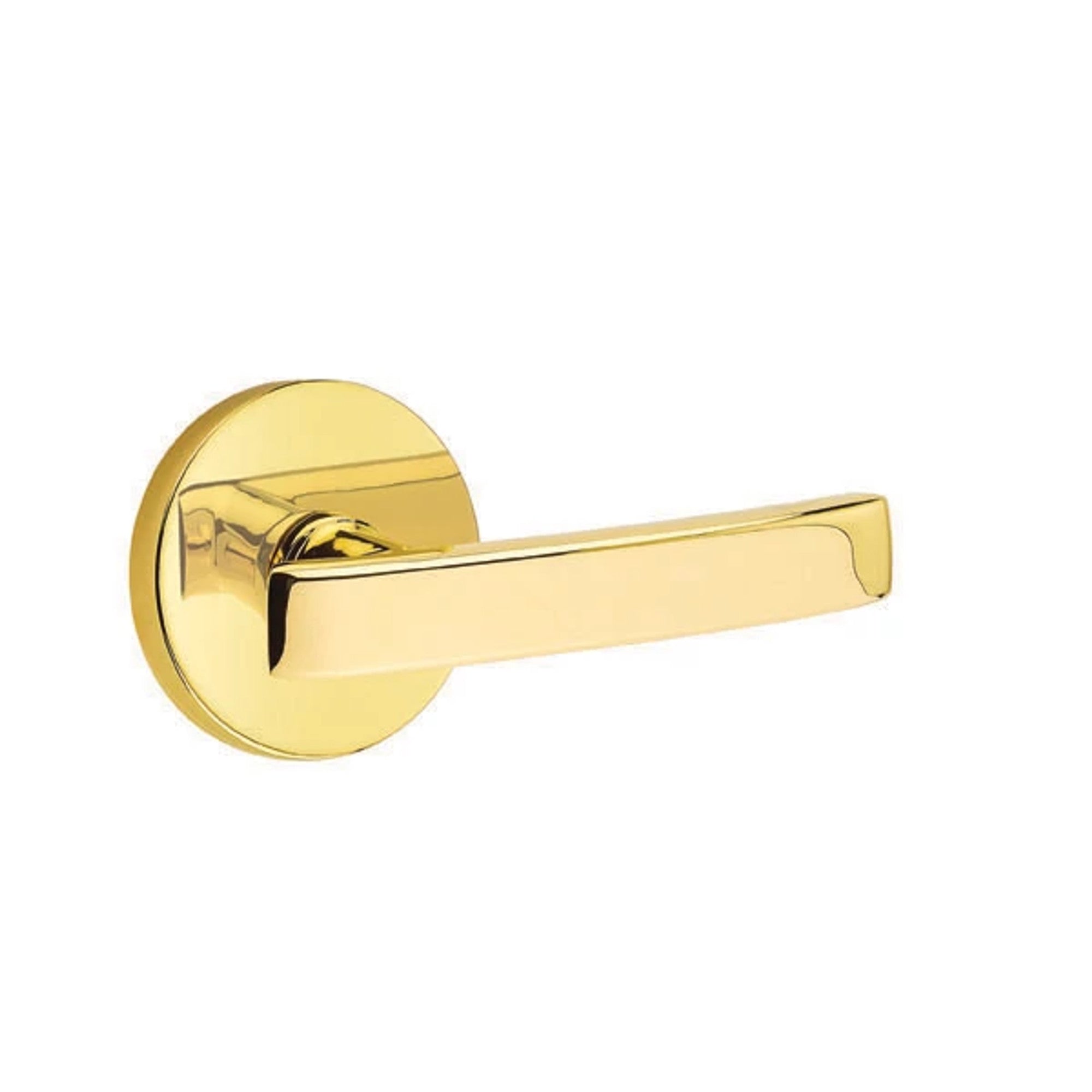 Emtek Geneva Lever with Disk Rosette in Unlacquered Brass