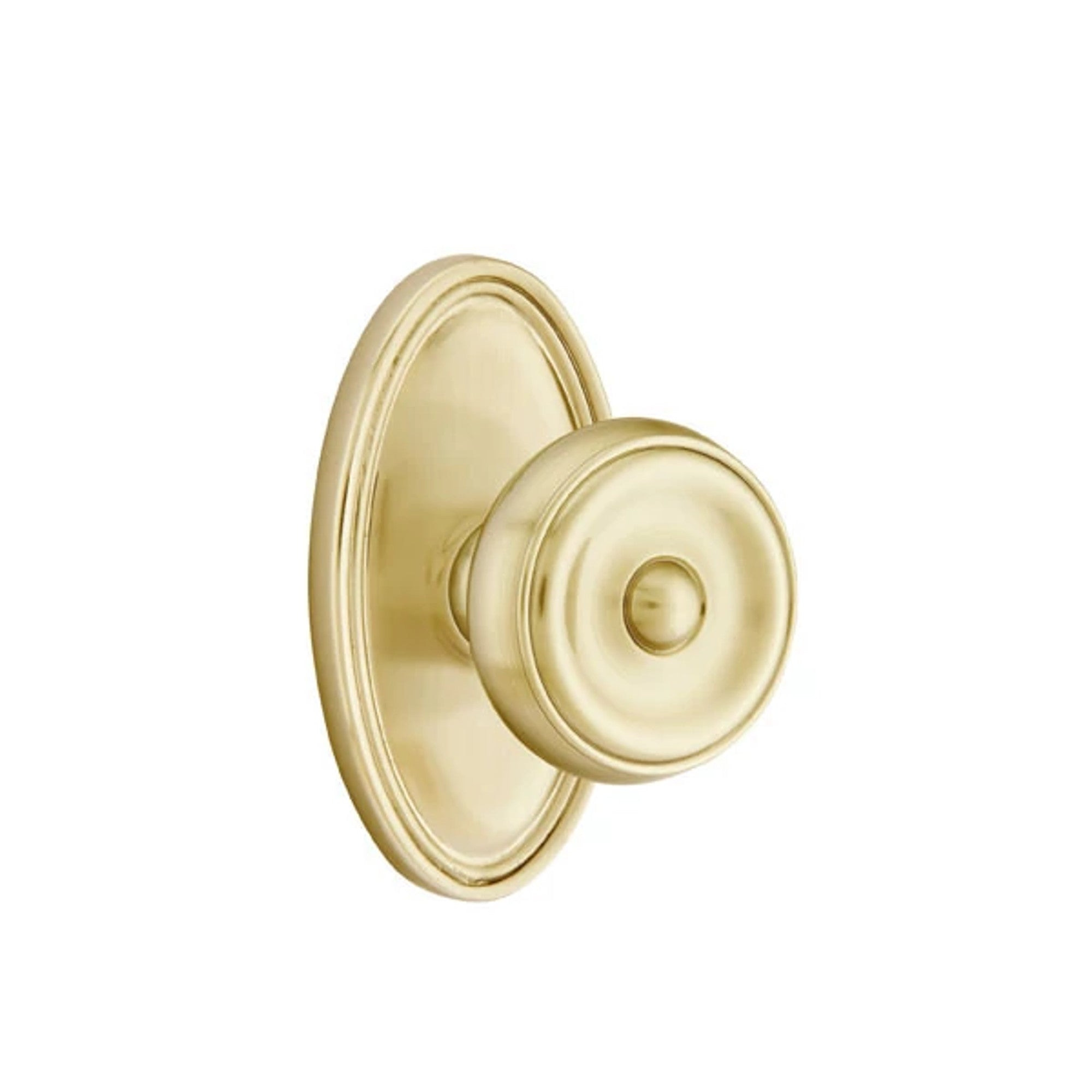 Emtek Waverly Knob with Oval Rosette in Satin Brass