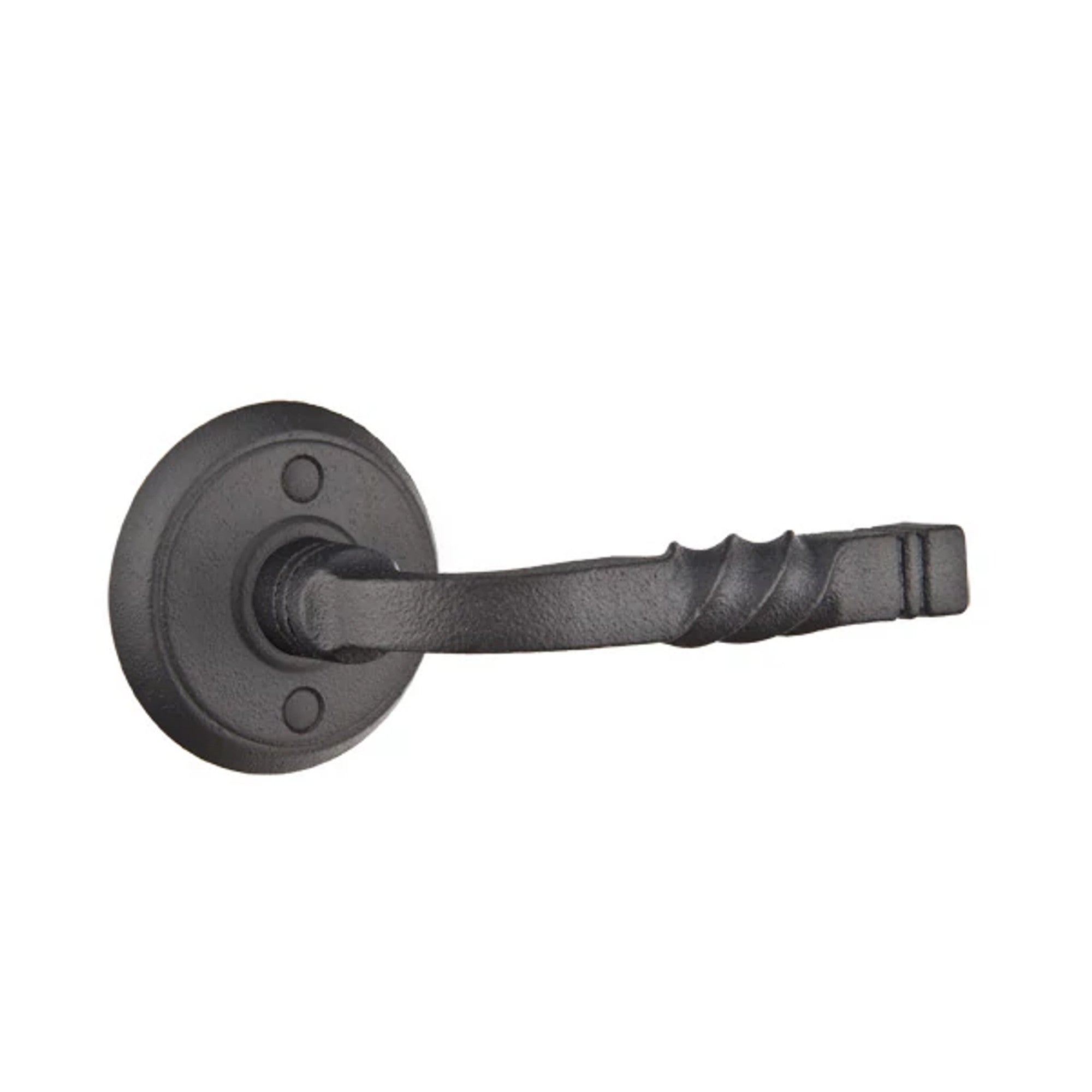 Emtek San Carlos Lever with Wrought Steel #2 Rosette in Flat Black Steel