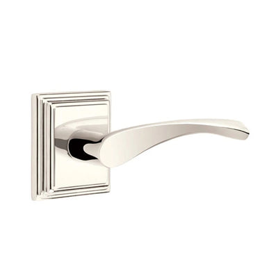 Emtek Triton Lever with Wilshire Rosette in Polished Nickel