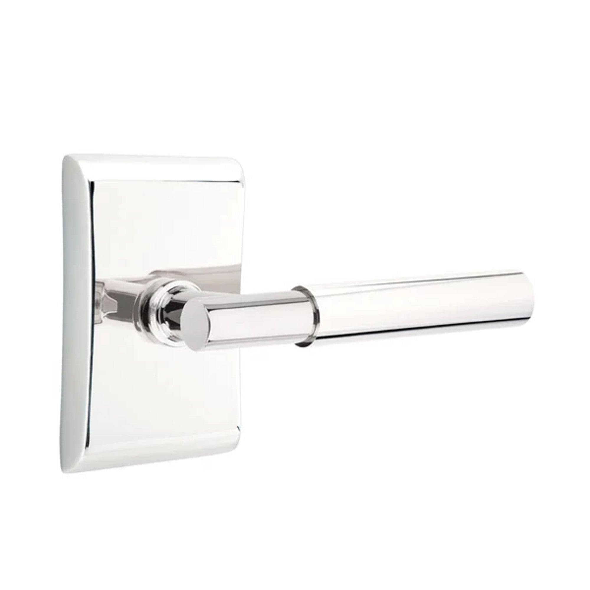 Emtek Myles Lever with Neos Rosette in Polished Chrome