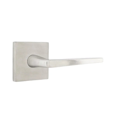 Emtek Stainless Steel Hermes Lever with Square Rosette in Brushed Stainless Steel