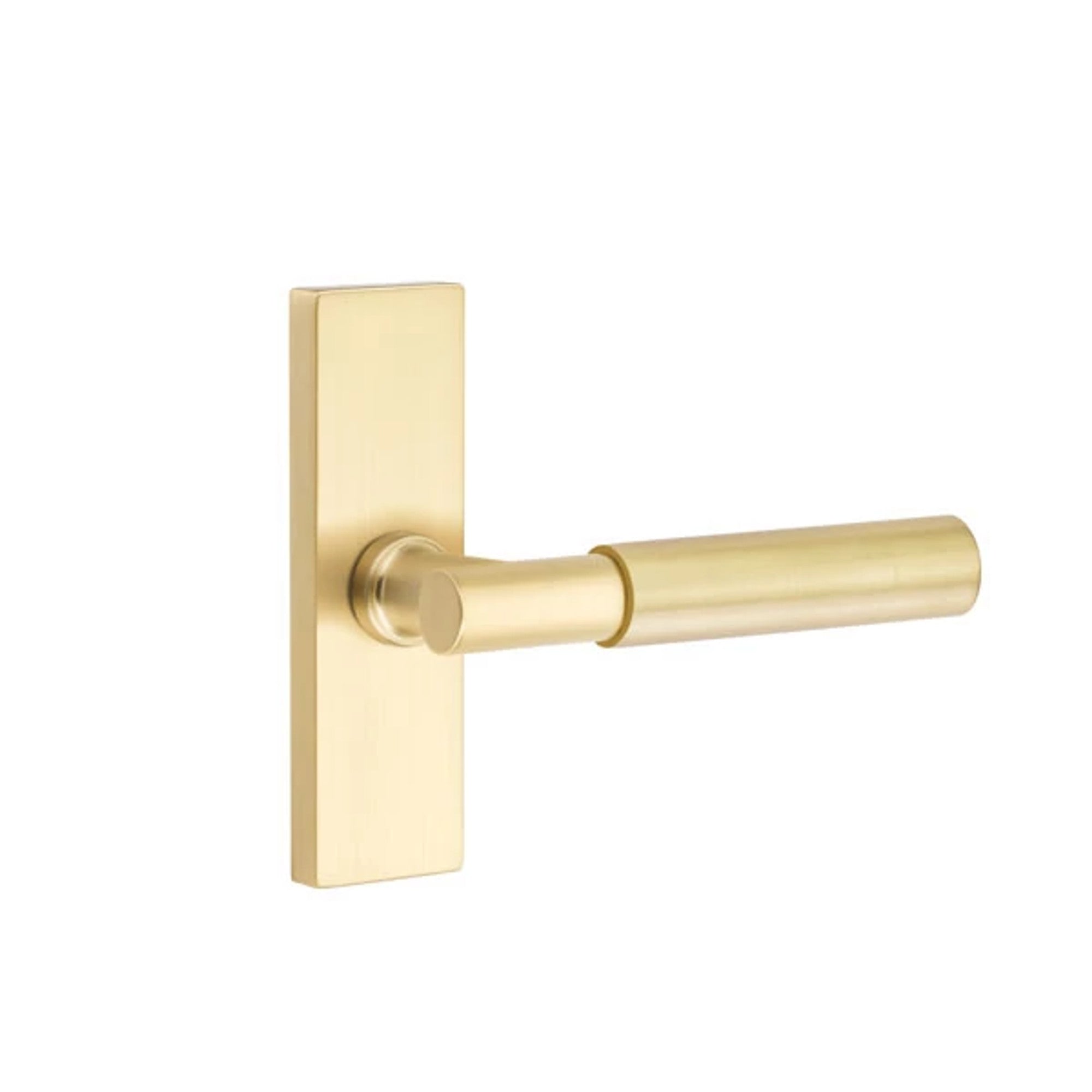 Emtek Myles Lever with Stretto 1-1/2" x 5" in Satin Brass
