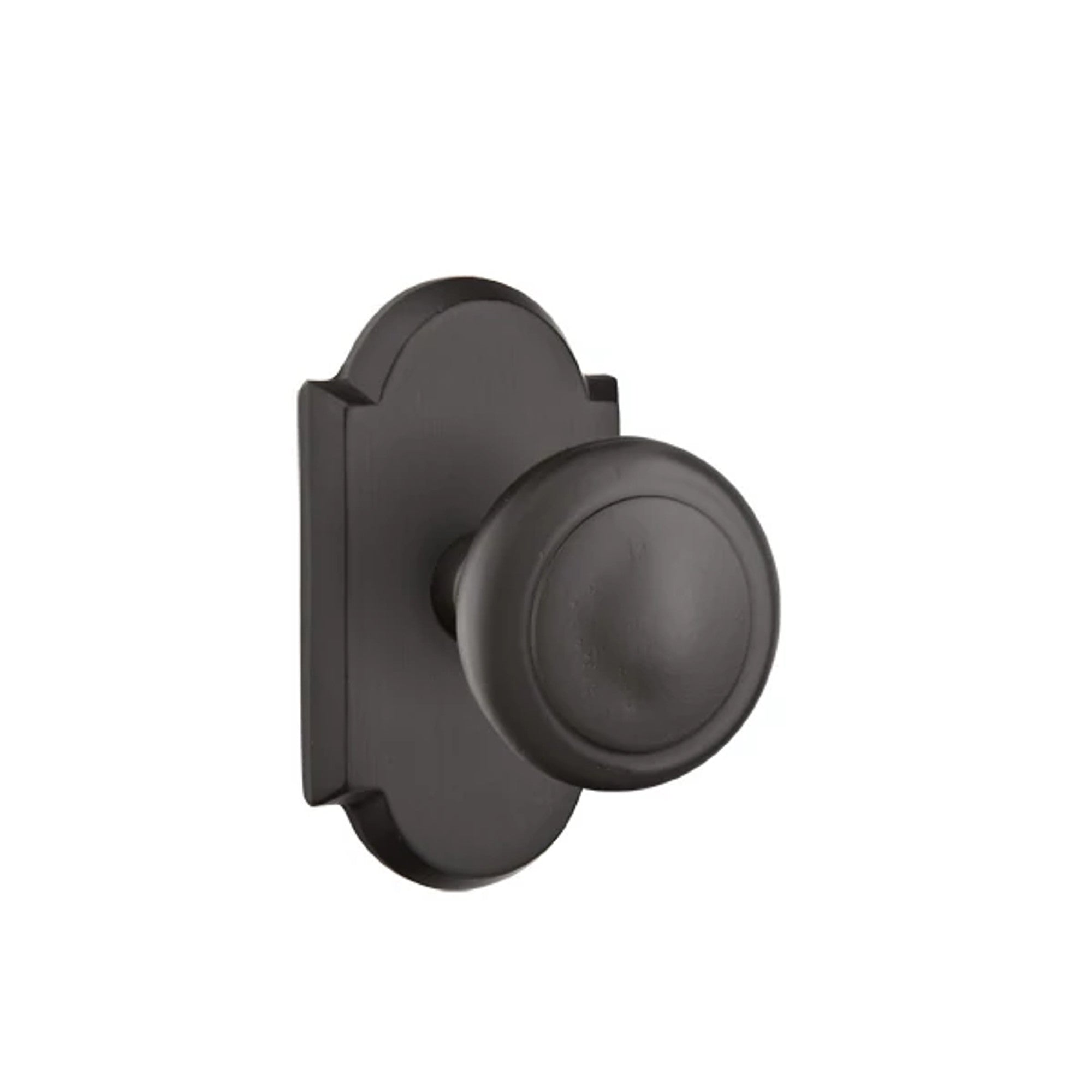 Emtek Butte Knob with #1 Rosette in Flat Black Bronze