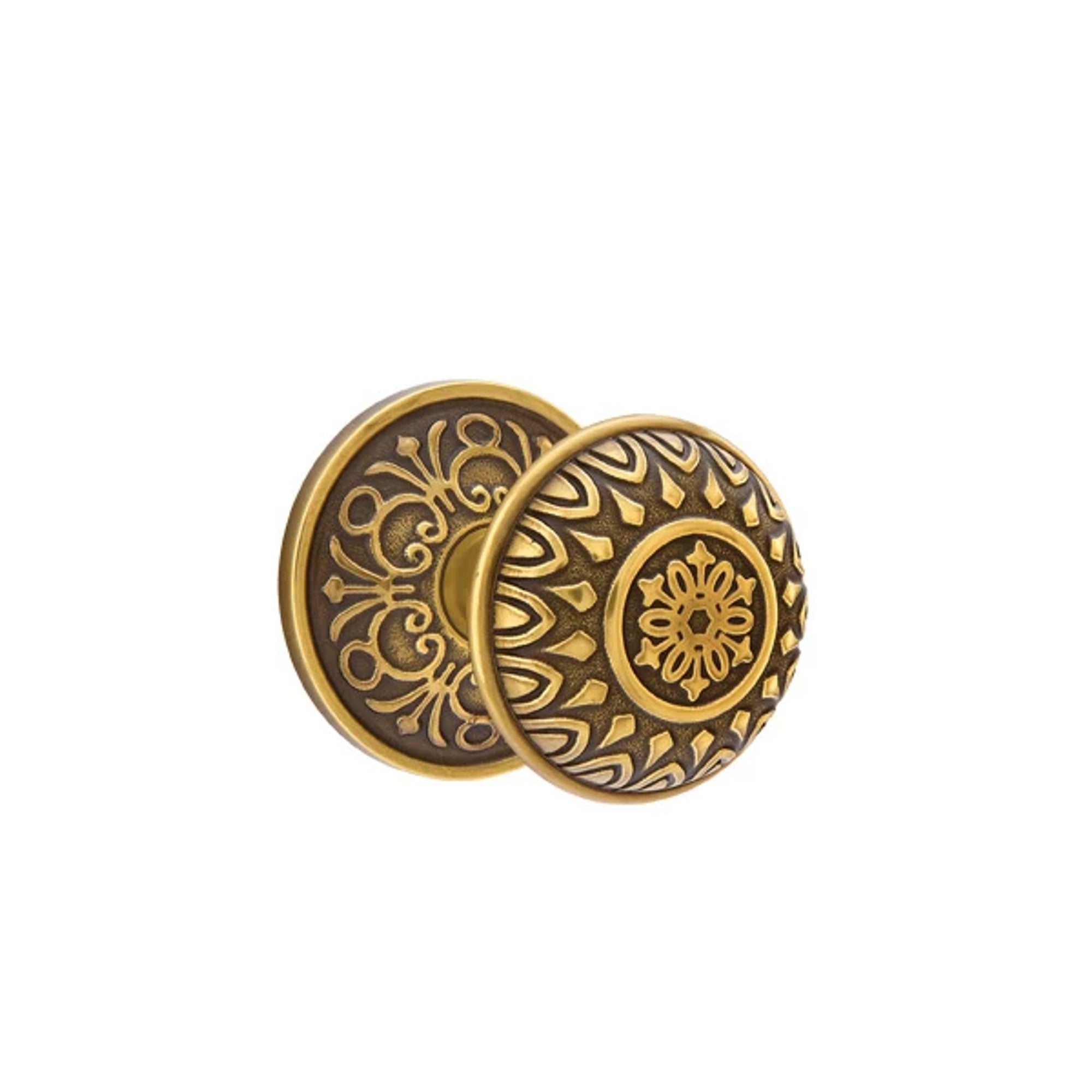 Emtek Lancaster Knob with Lancaster Rosette in French Antique