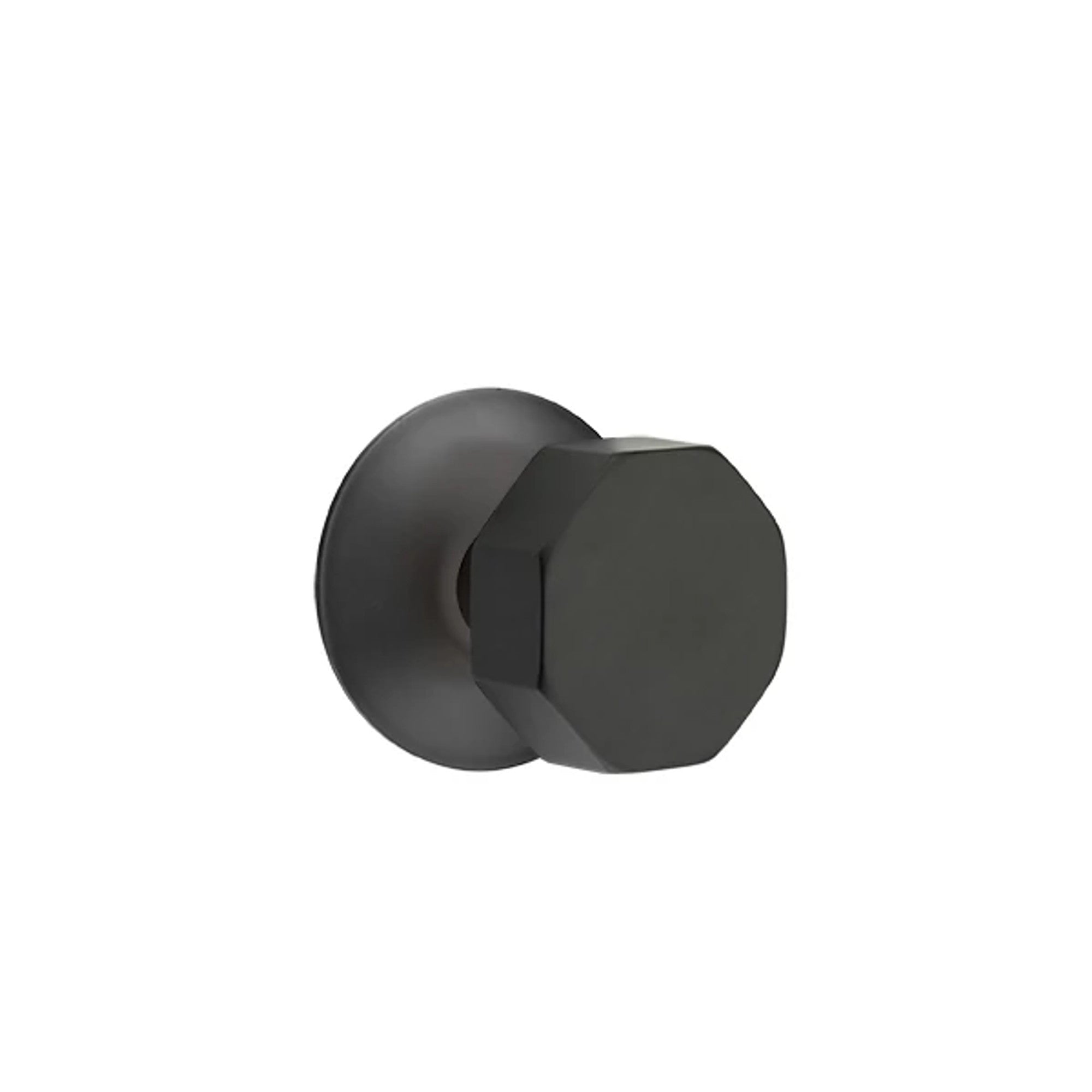Emtek Octagon Knob with Modern Rosette in Flat Black