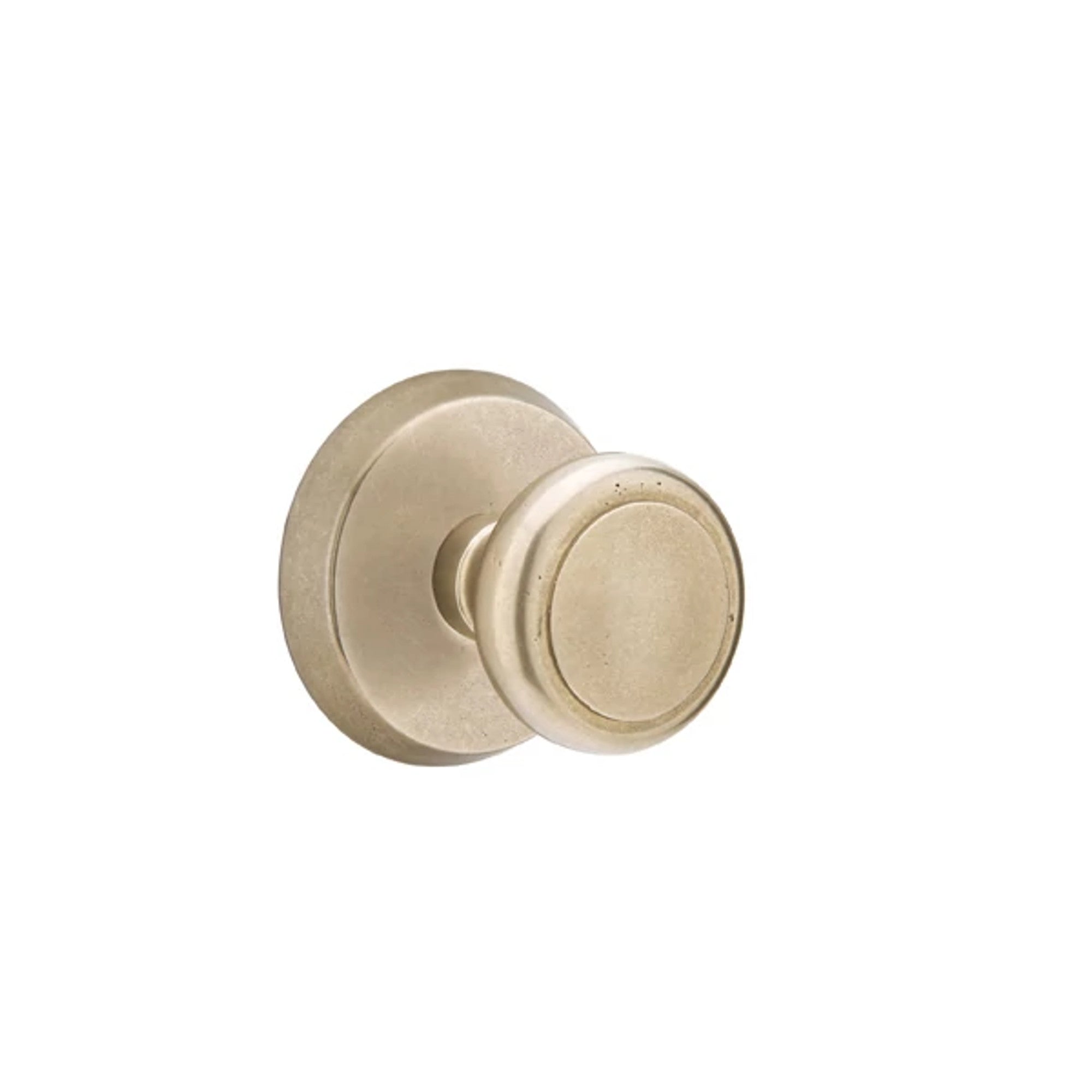 Emtek Butte Knob with #2 Rosette in Tumbled White Bronze