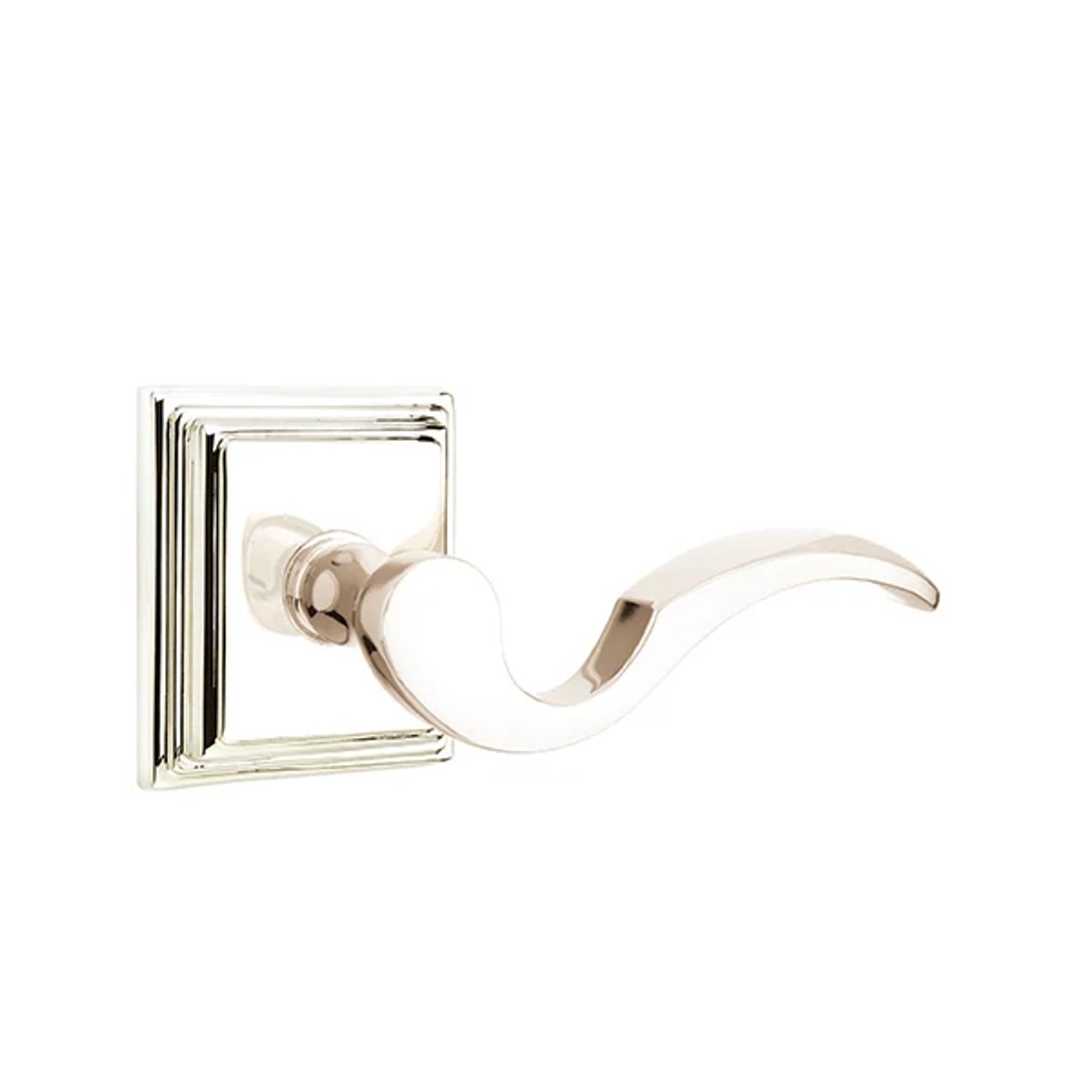 Emtek Cortina Lever with Wilshire Rosette in Polished Nickel