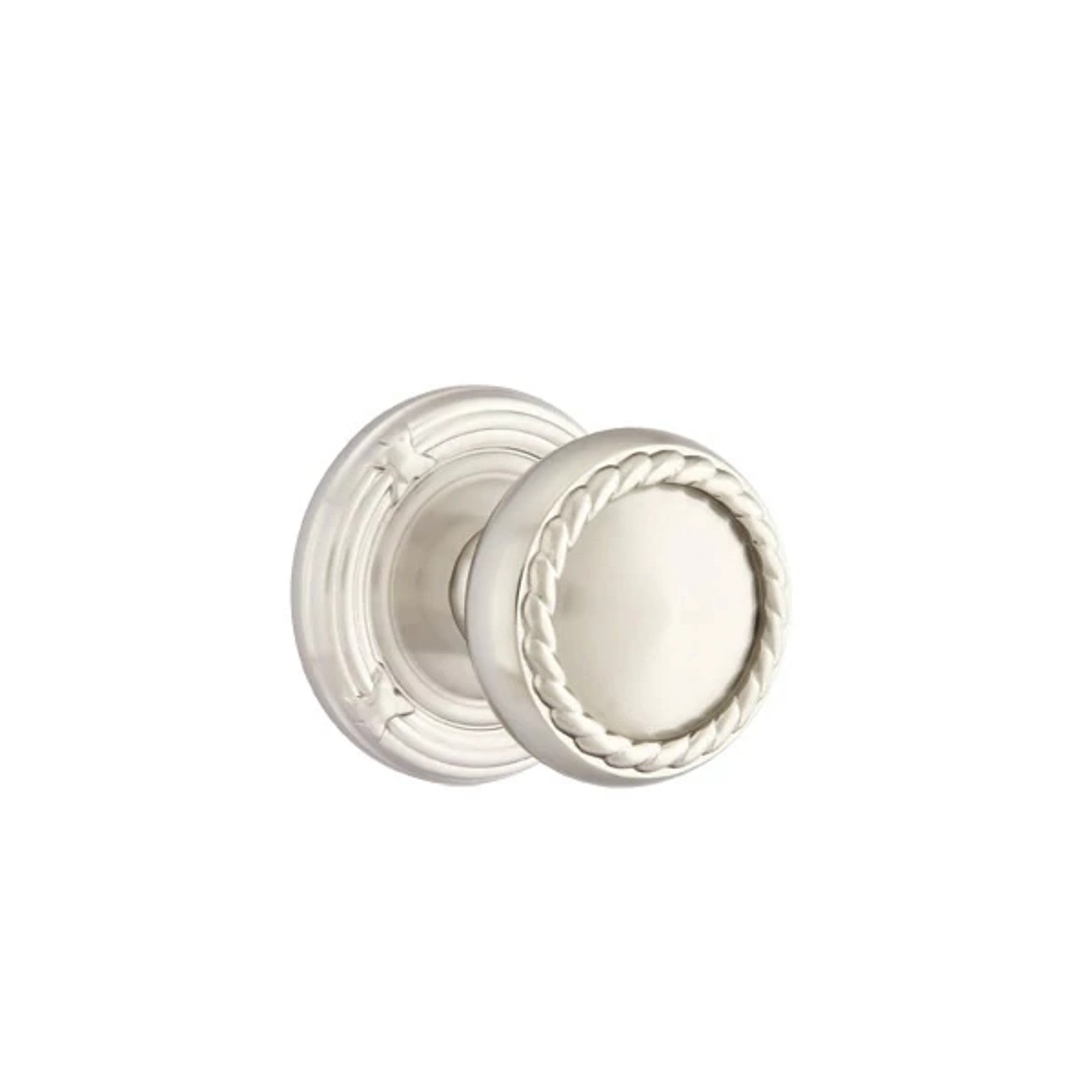 Emtek Rope Knob with Ribbon & Reed Rosette in Satin Nickel