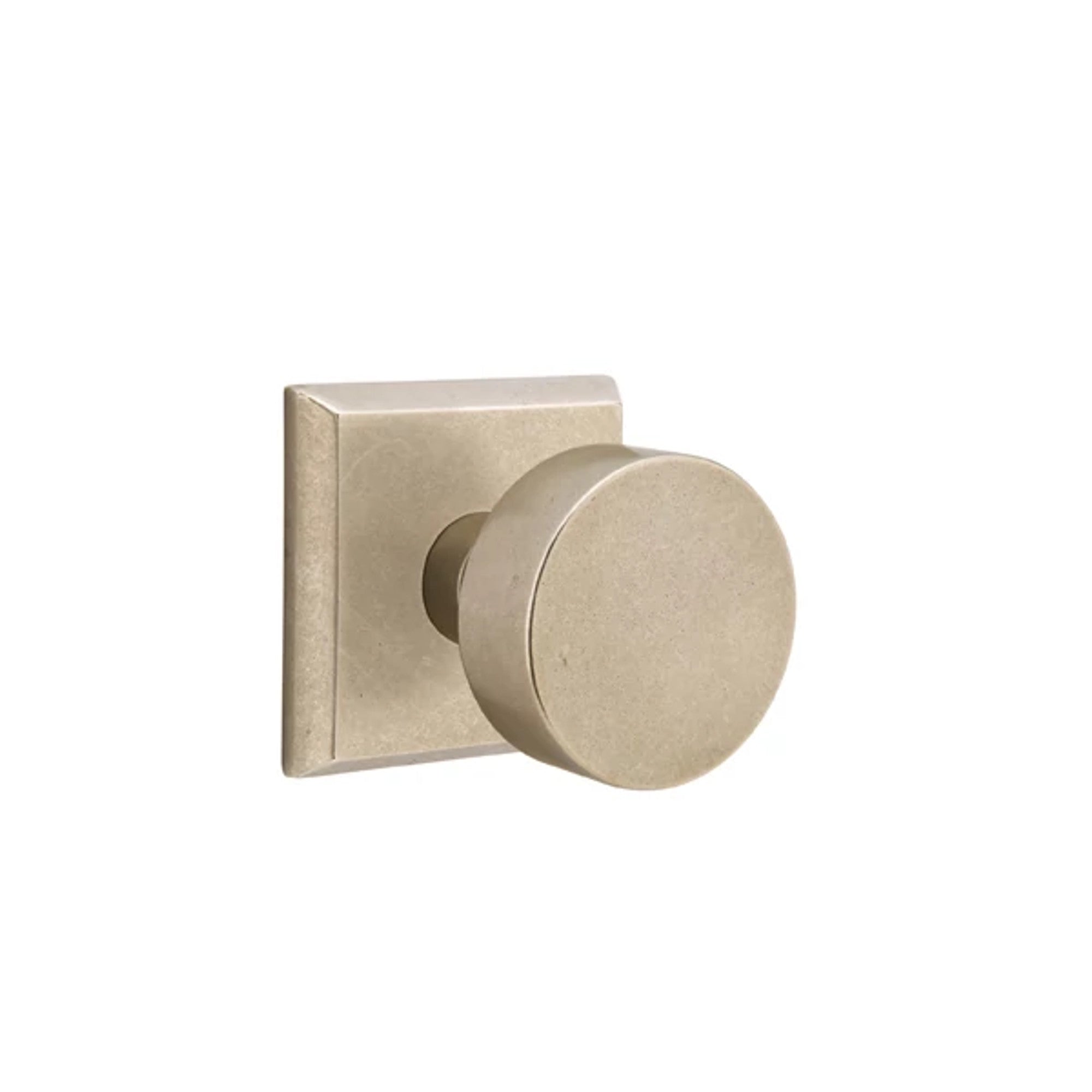 Emtek Round Bronze Knob with #6 Rosette in Tumbled White Bronze