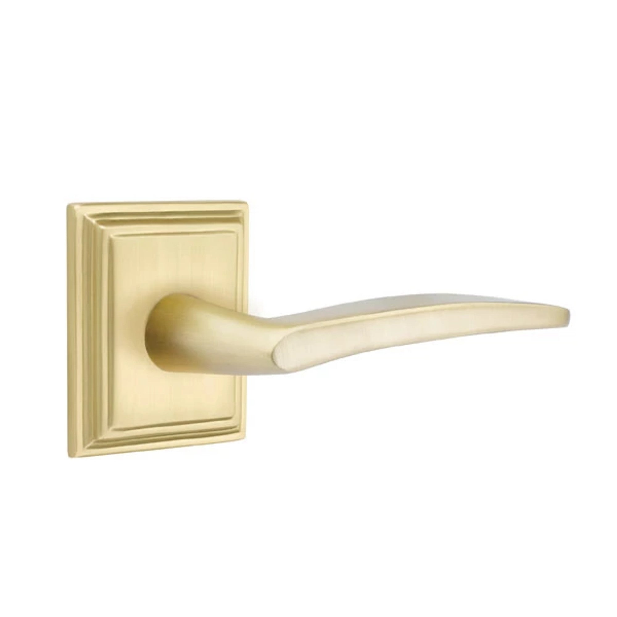 Emtek Poseidon Lever with Wilshire Rosette in Satin Brass