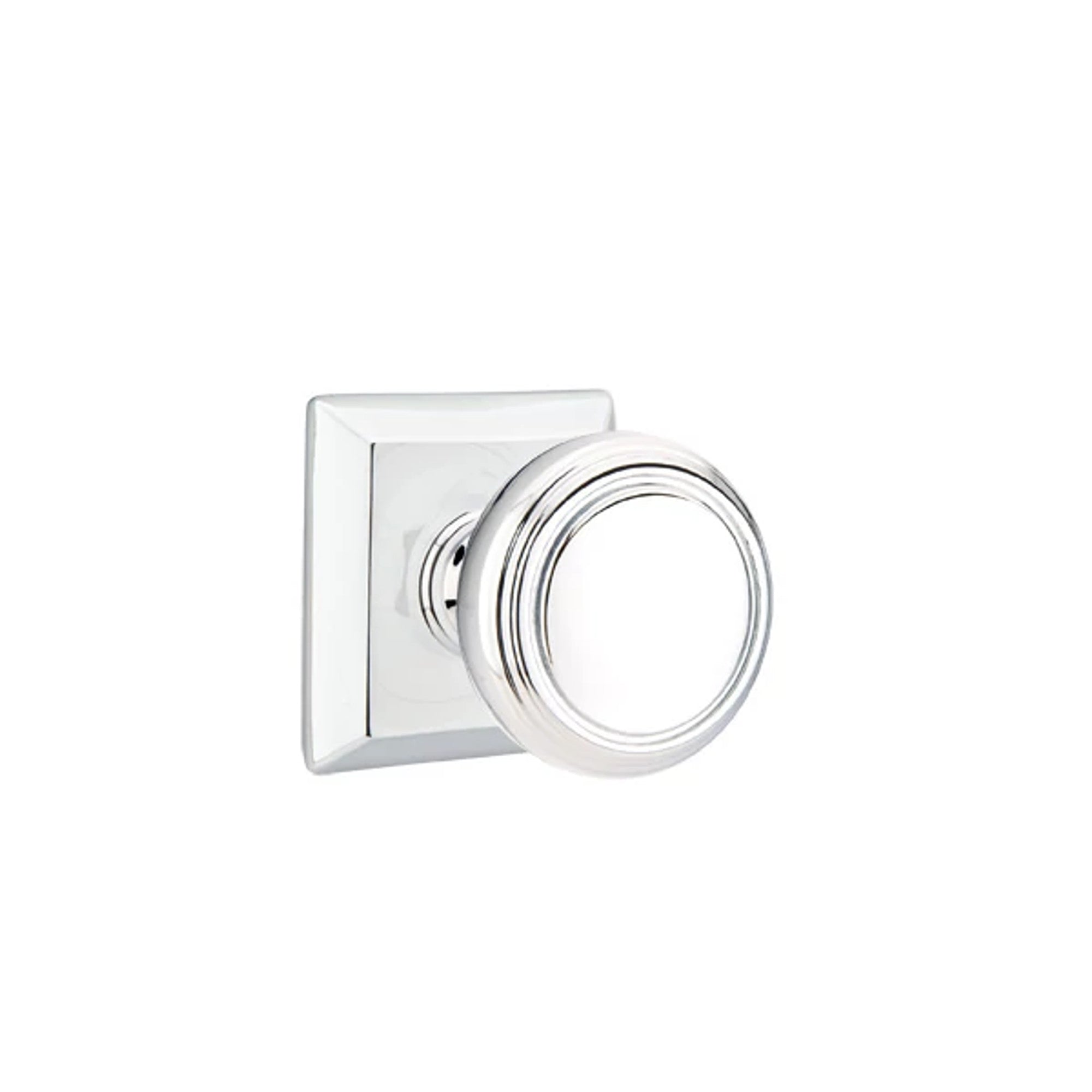 Emtek Norwich Knob with Quincy Rosette in Polished Chrome