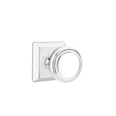 Emtek Norwich Knob with Quincy Rosette in Polished Chrome