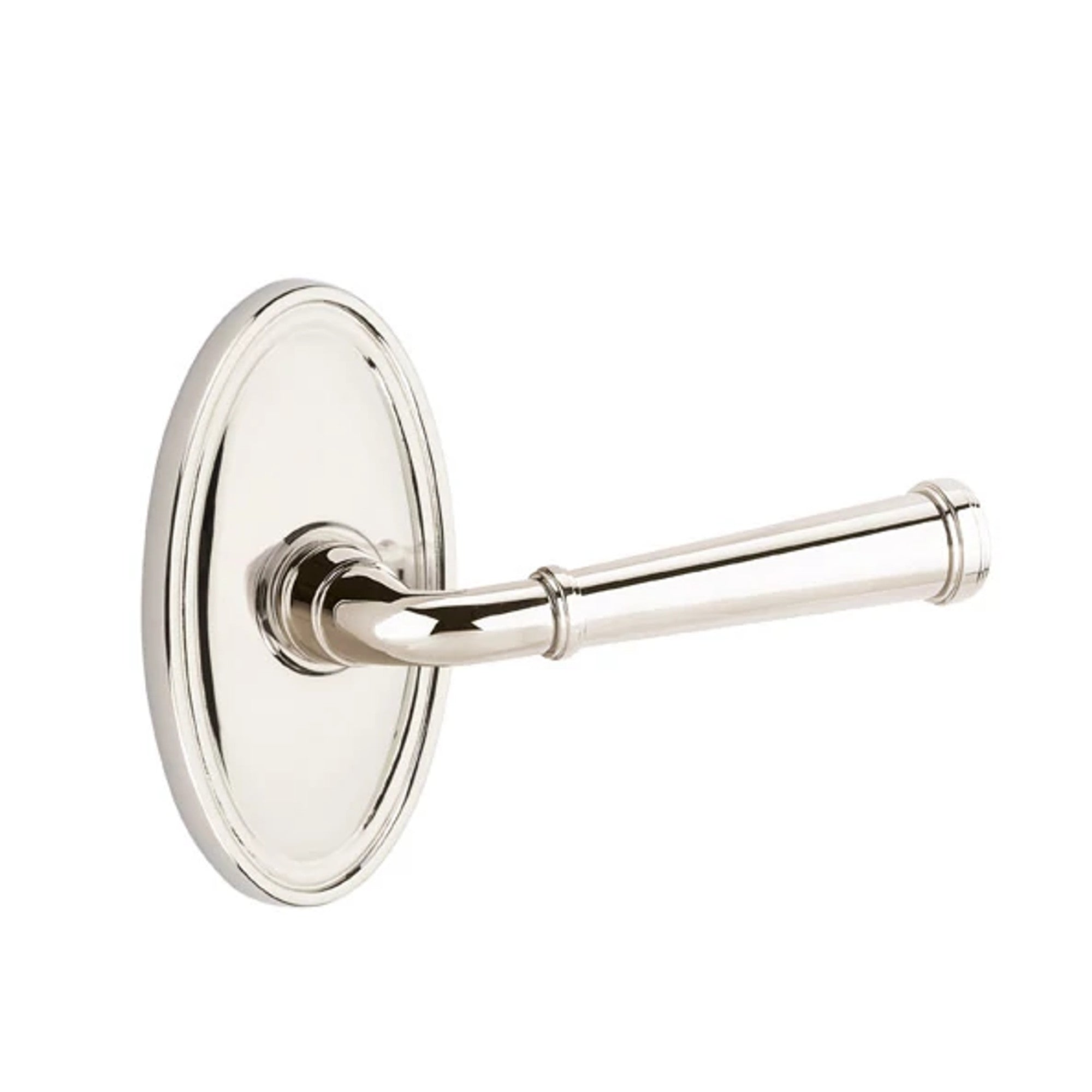 Emtek Merrimack Lever with Oval Rosette in Polished Nickel
