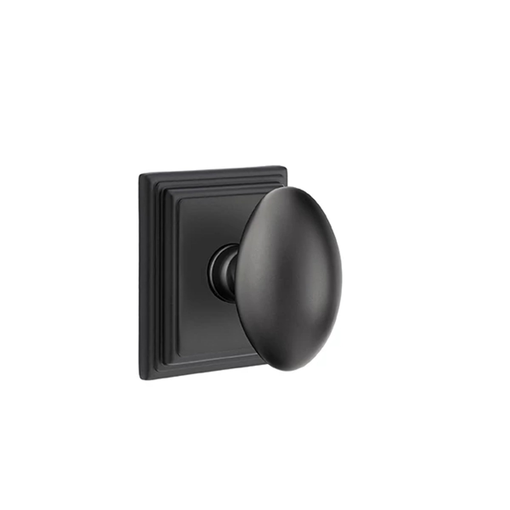 Emtek Egg Knob with Wilshire Rosette in Flat Black