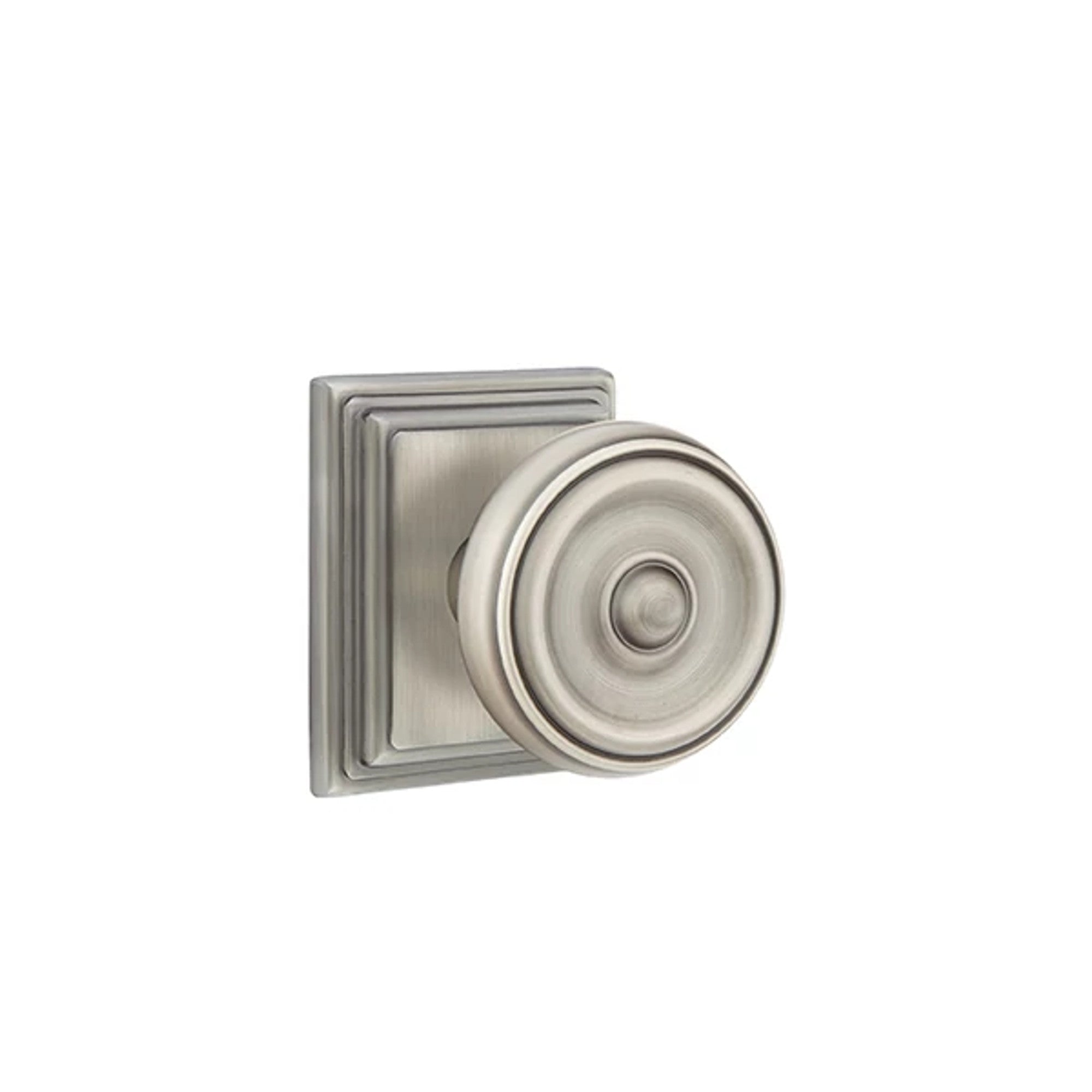 Emtek Waverly Knob with Wilshire Rosette in Pewter