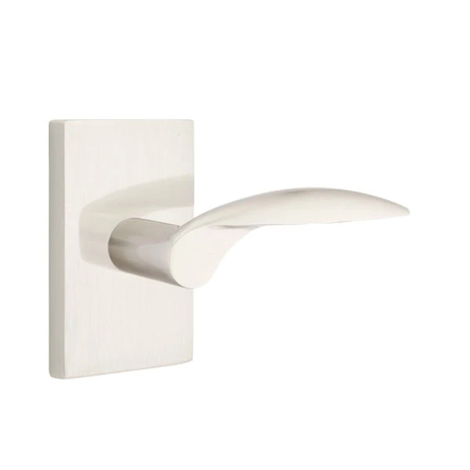 Emtek Mercury Lever with Modern Rectangular Rosette in Satin Nickel