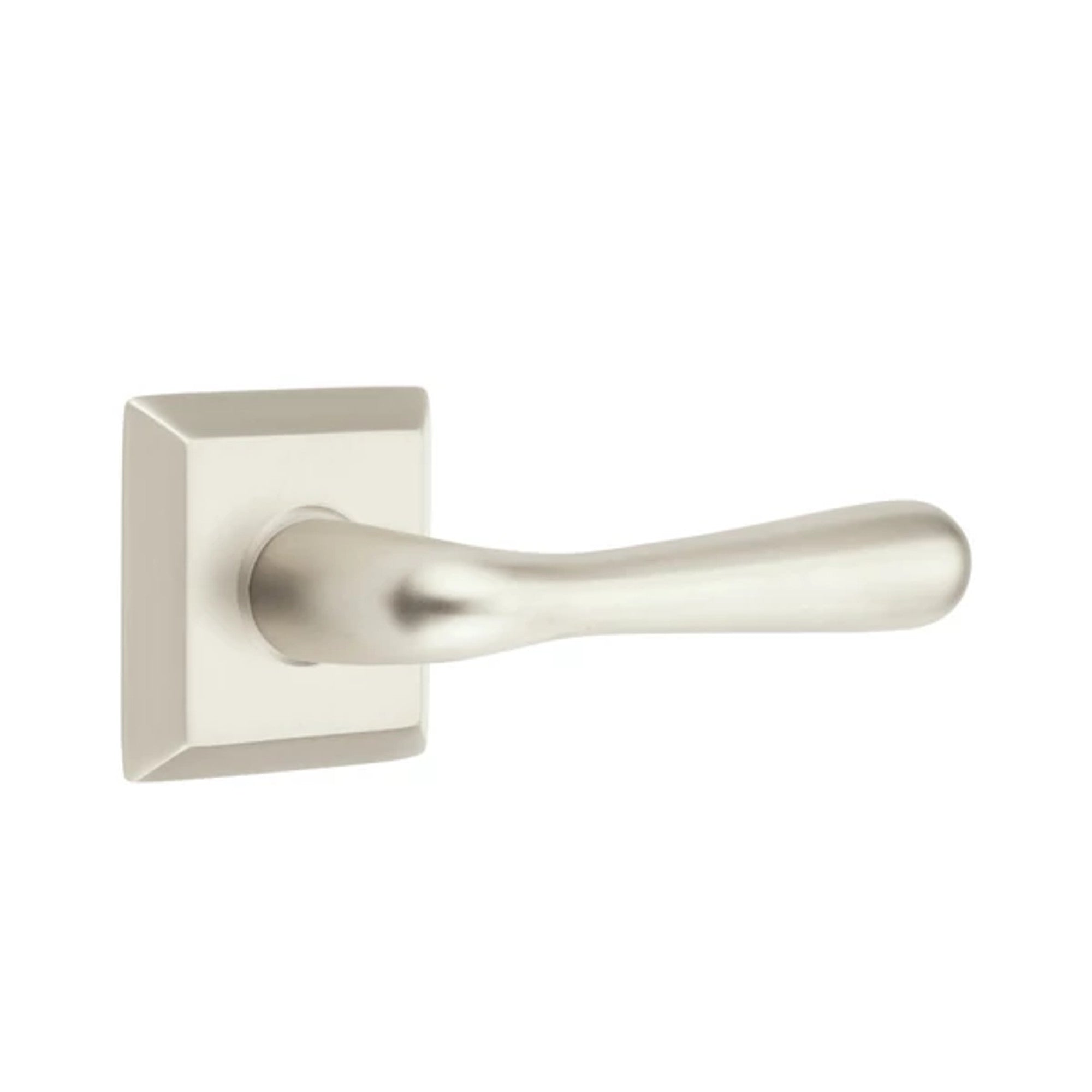 Emtek Basel Lever with Quincy Rosette in Satin Nickel