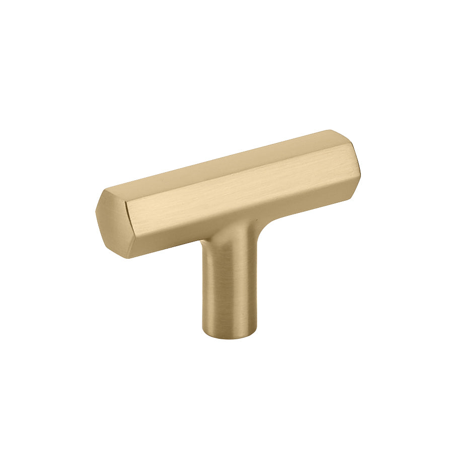 Emtek Mod Hex 2" T-Knob in Satin Brass