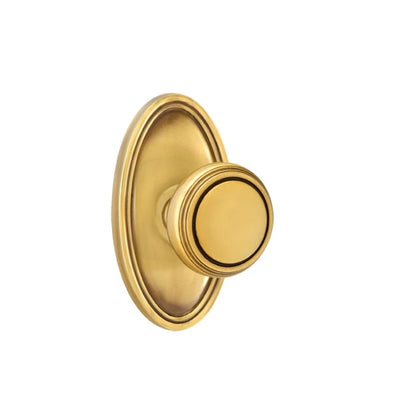Emtek Norwich Knob with Oval Rosette in French Antique