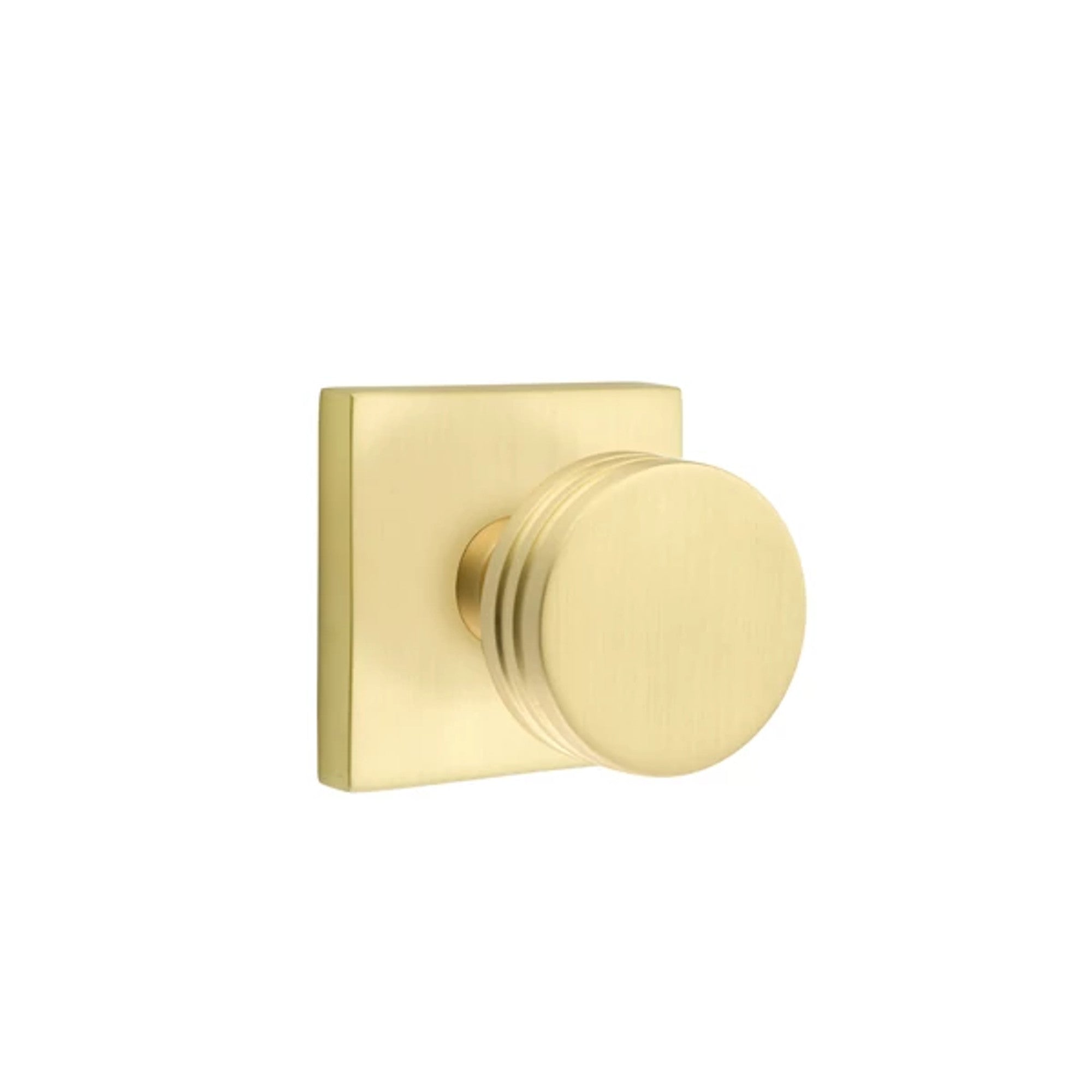 Emtek Bern Knob with Square Rosette in Satin Brass