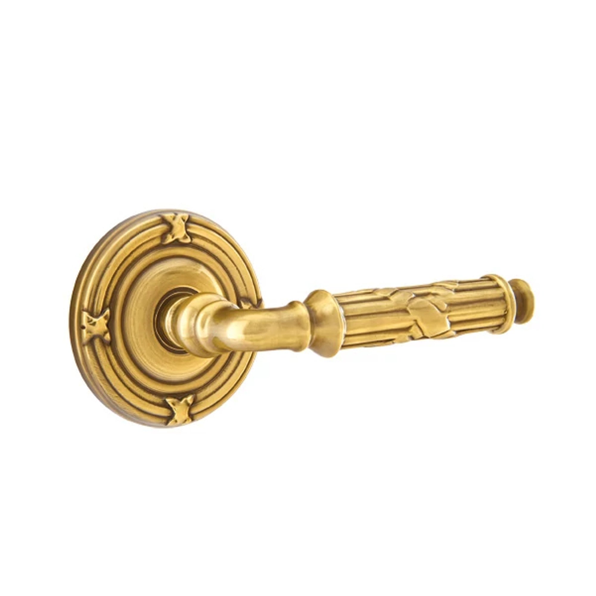 Emtek Ribbon & Reed Lever with Ribbon & Reed Rosette in French Antique