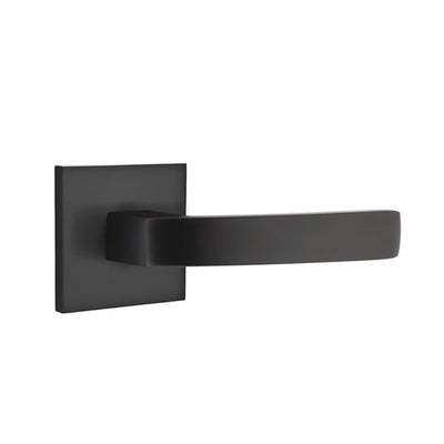 Emtek Breslin Lever with Square Rosette in Flat Black