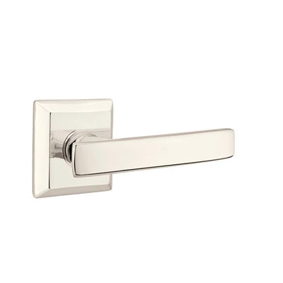 Emtek Geneva Lever with Quincy Rosette in Polished Nickel
