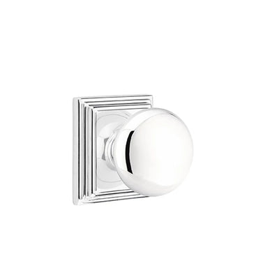 Emtek Providence Knob with Wilshire Rosette in Polished Chrome
