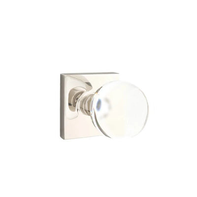 Emtek Bristol Knob with Square Rosette in Polished Nickel