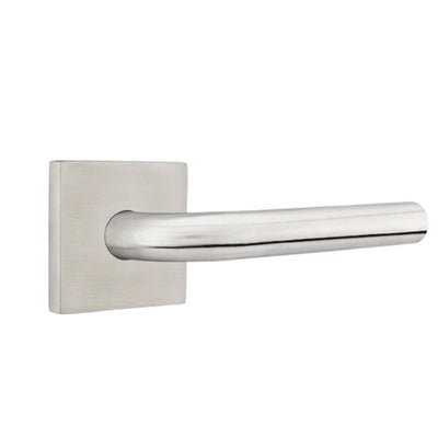 Emtek Stainless Steel Kiel Lever with Square Rosette in Brushed Stainless Steel