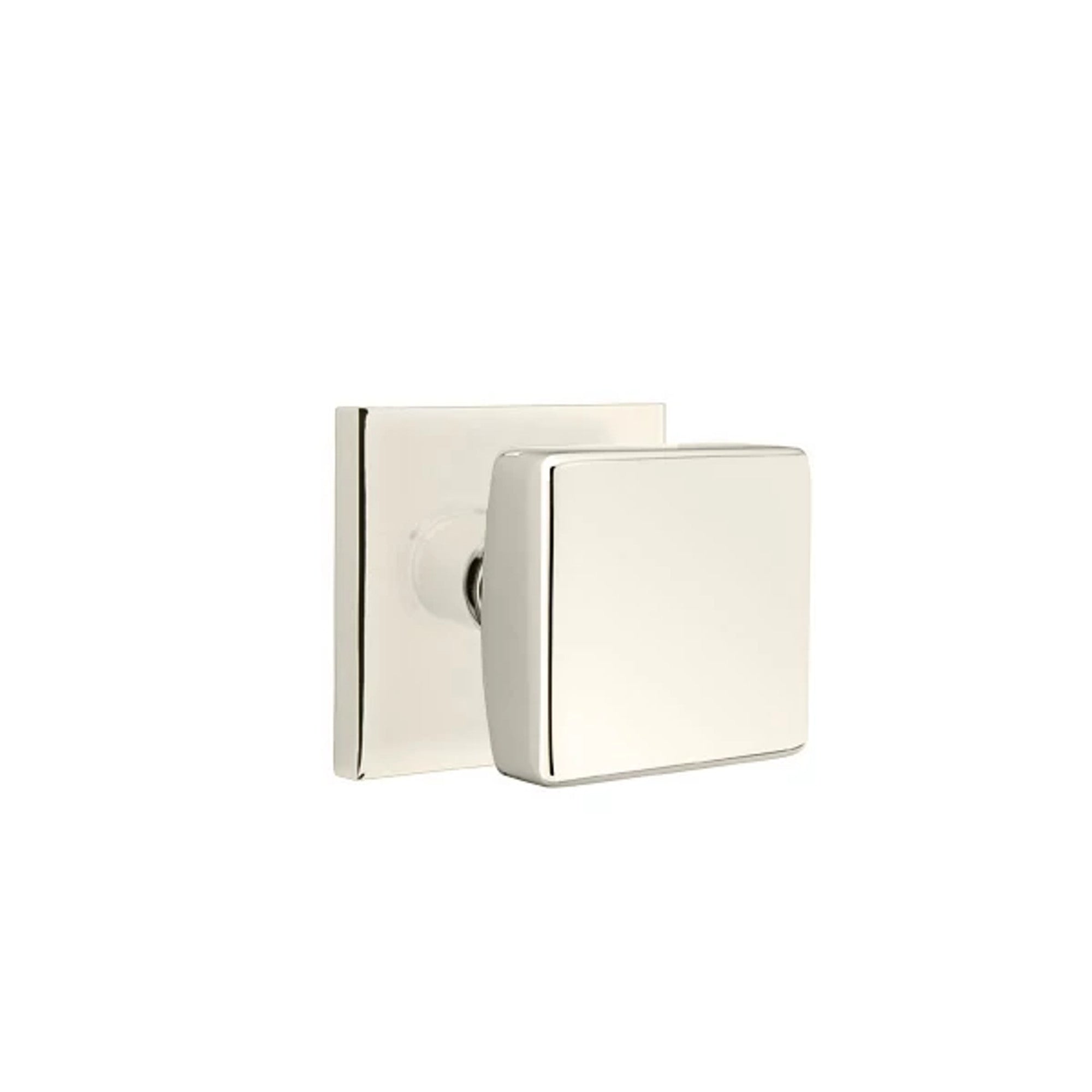 Emtek Square Knob with Square Rosette in Polished Nickel