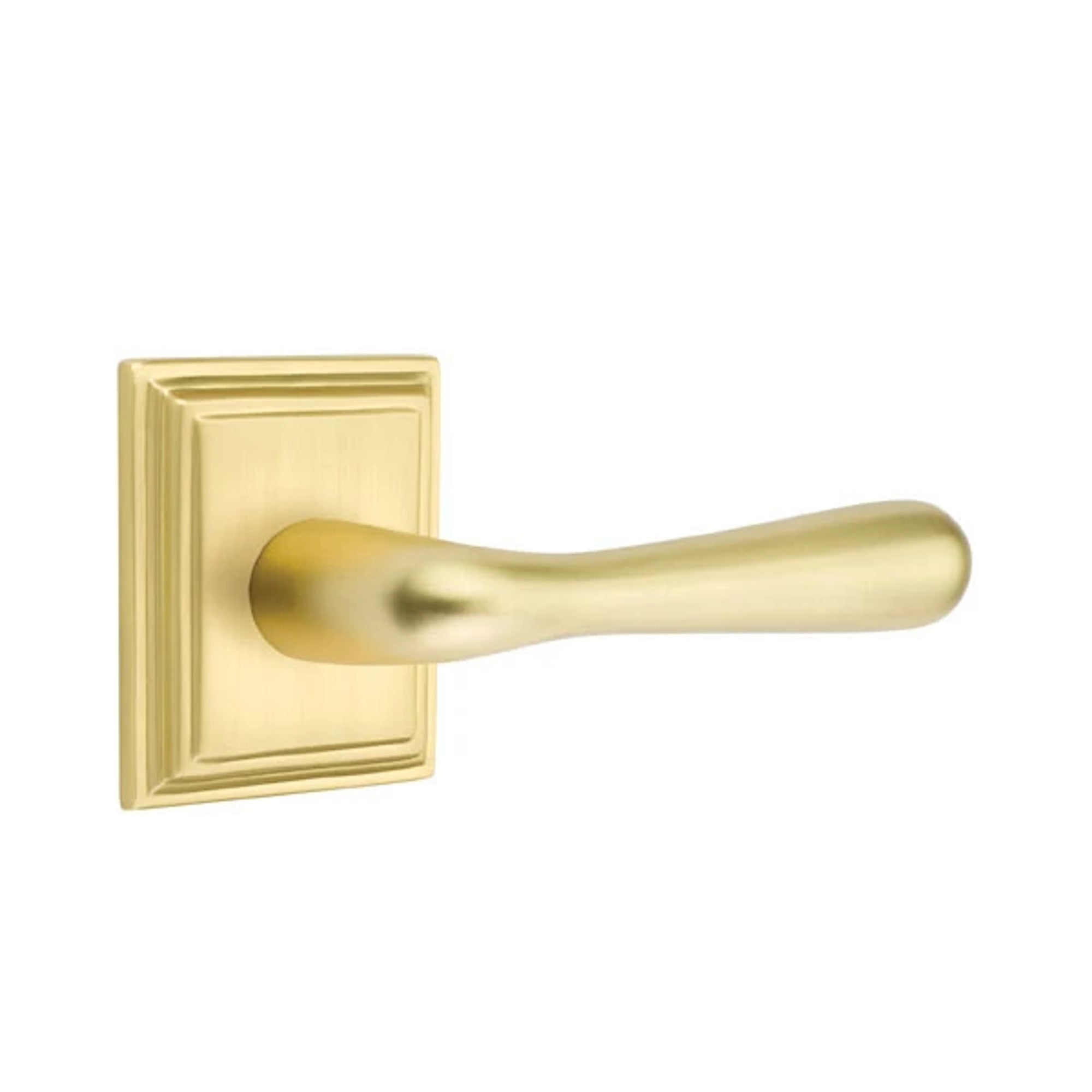 Emtek Basel Lever with Wilshire Rosette in Satin Brass
