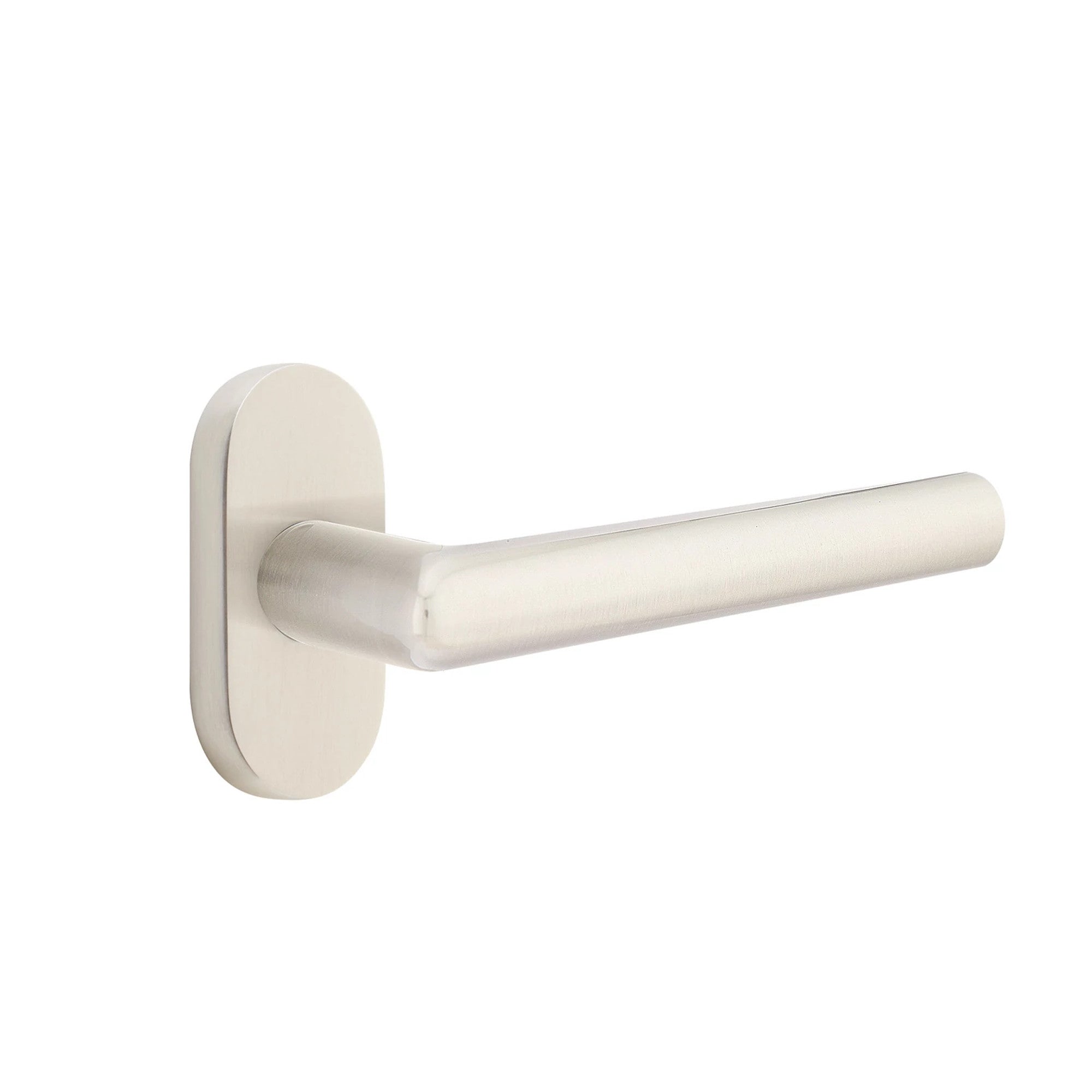 Emtek Stuttgart Lever with Oval Stretto 1-1/2" x 3" in Satin Nickel
