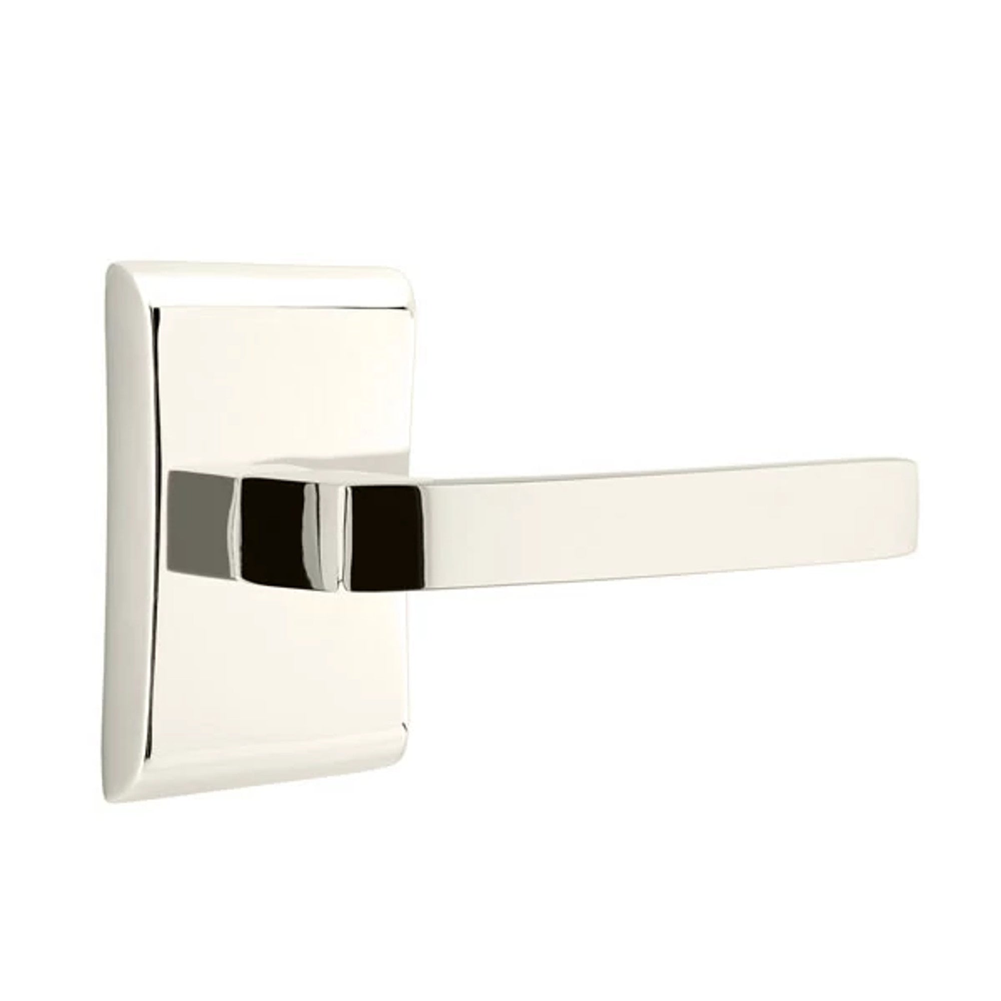 Emtek Breslin Lever with Neos Rosette in Polished Nickel