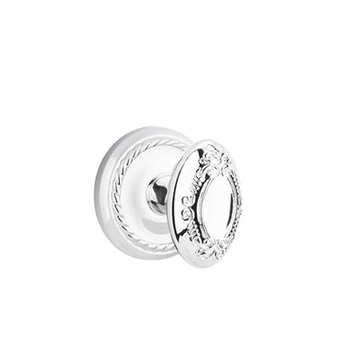 Emtek Victoria Knob with Rope Rosette in Polished Chrome