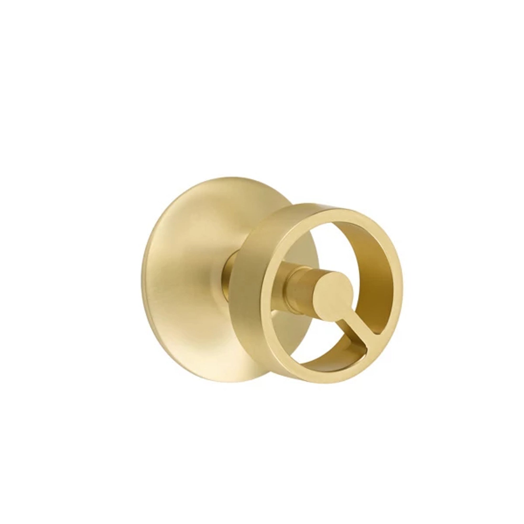 Emtek Spoke Knob with Modern Rosette in Satin Brass