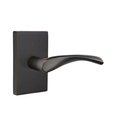 Emtek Triton Lever with Modern Rectangular Rosette in Oil Rubbed Bronze