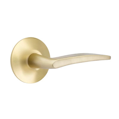 Emtek Poseidon Lever with Modern Rosette in Satin Brass