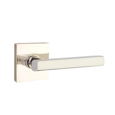 Emtek Freestone Lever with Square Rosette in Polished Nickel