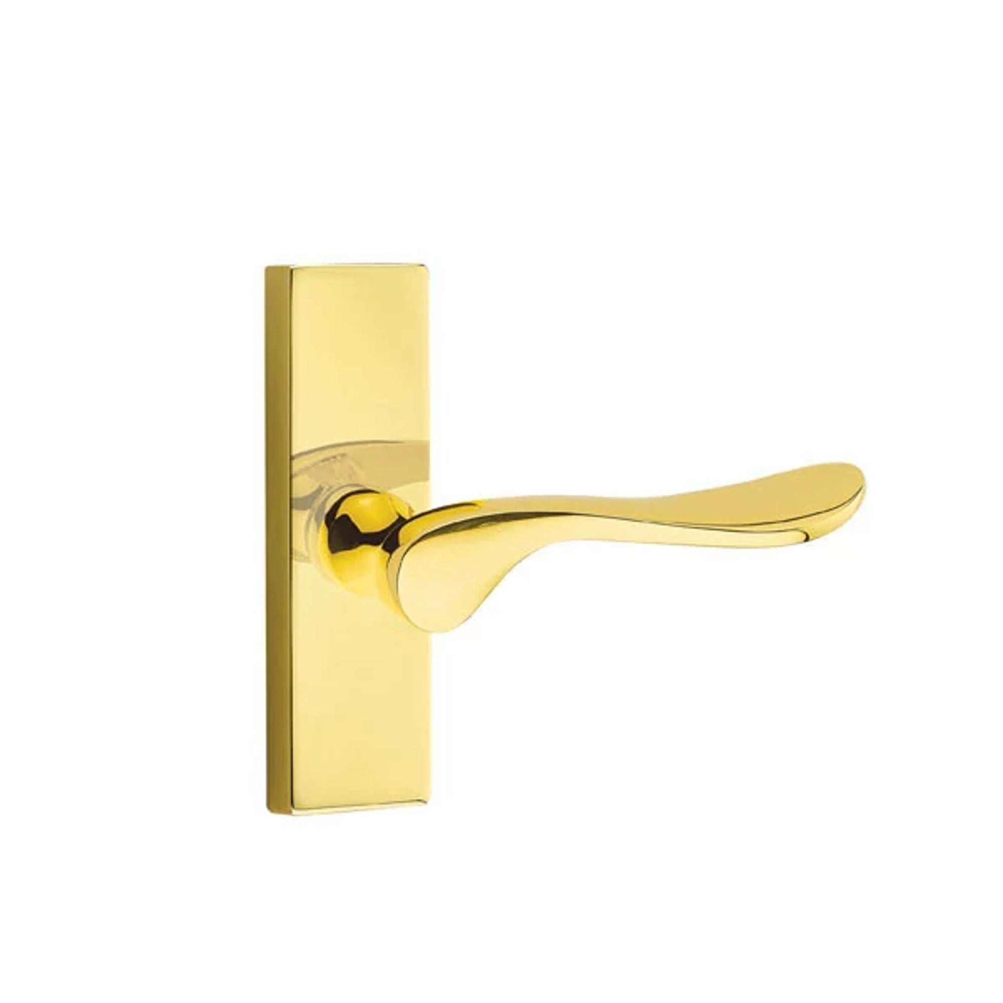 Emtek Luzern Lever with Stretto 1-1/2" x 5" in Unlacquered Brass