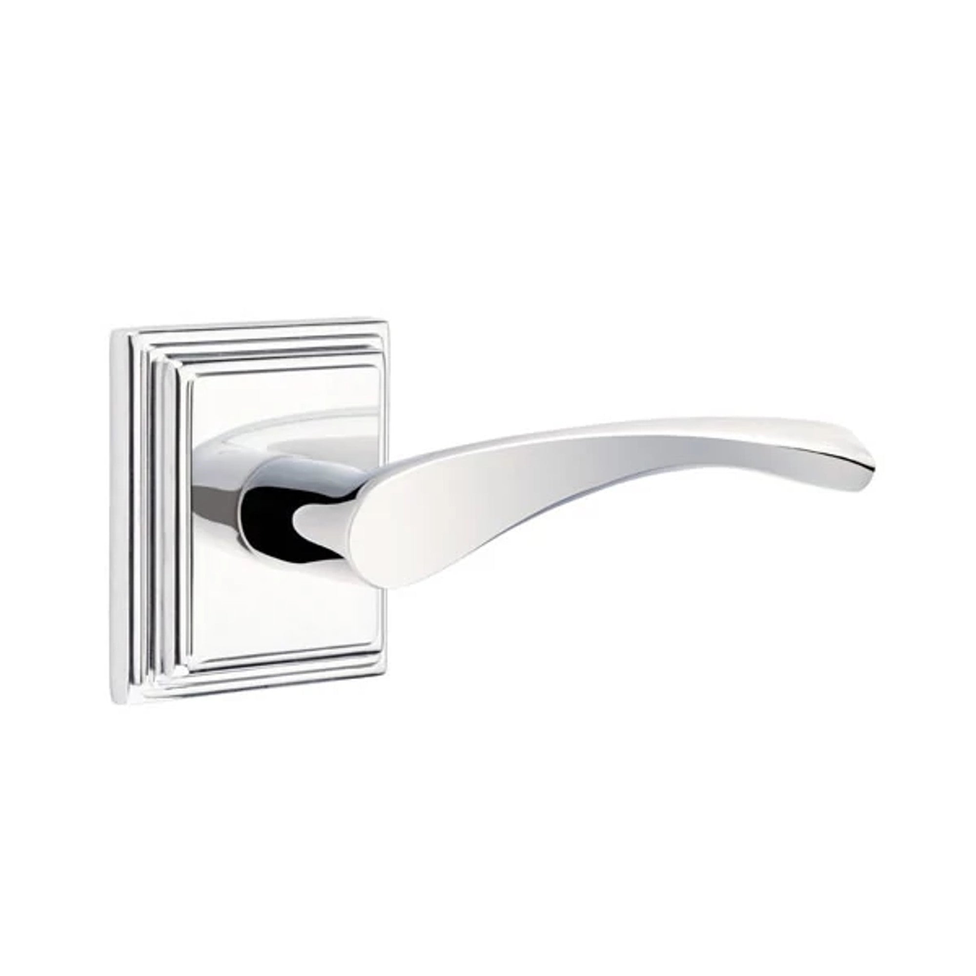 Emtek Triton Lever with Wilshire Rosette in Polished Chrome