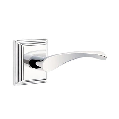 Emtek Triton Lever with Wilshire Rosette in Polished Chrome