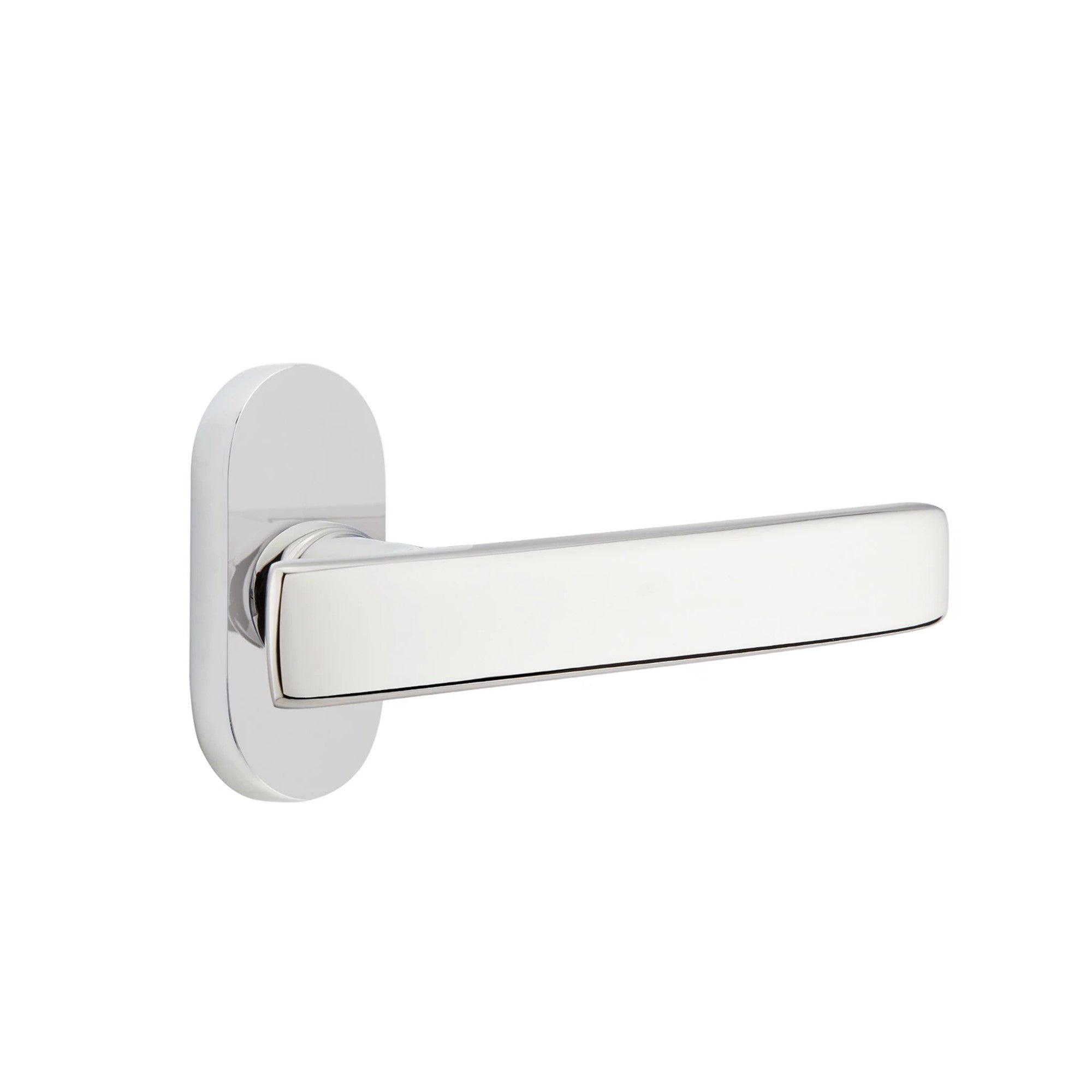 Emtek Geneva Lever with Oval Stretto 1-1/2" x 3" in Polished Chrome